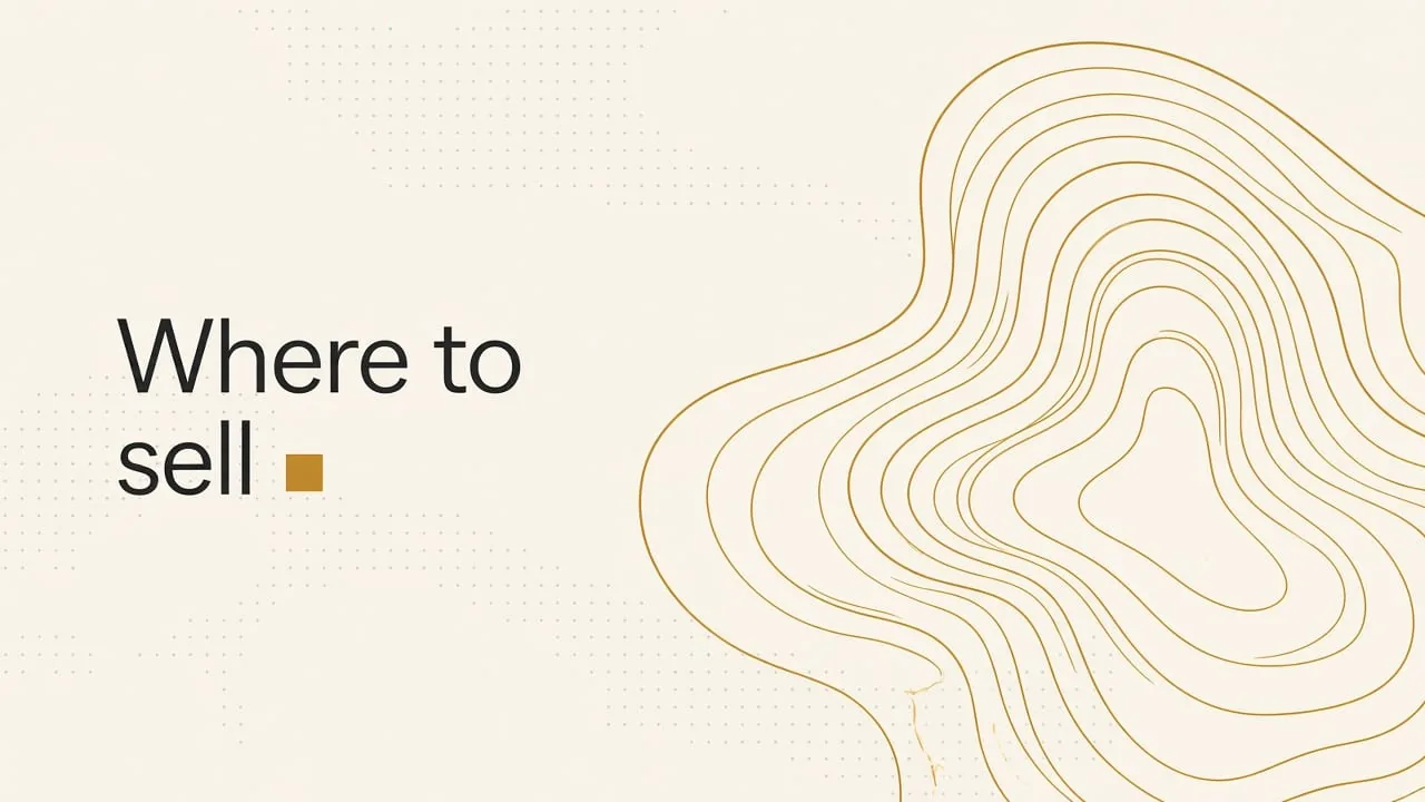 Brass topographic waves on bone paper, Where to sell